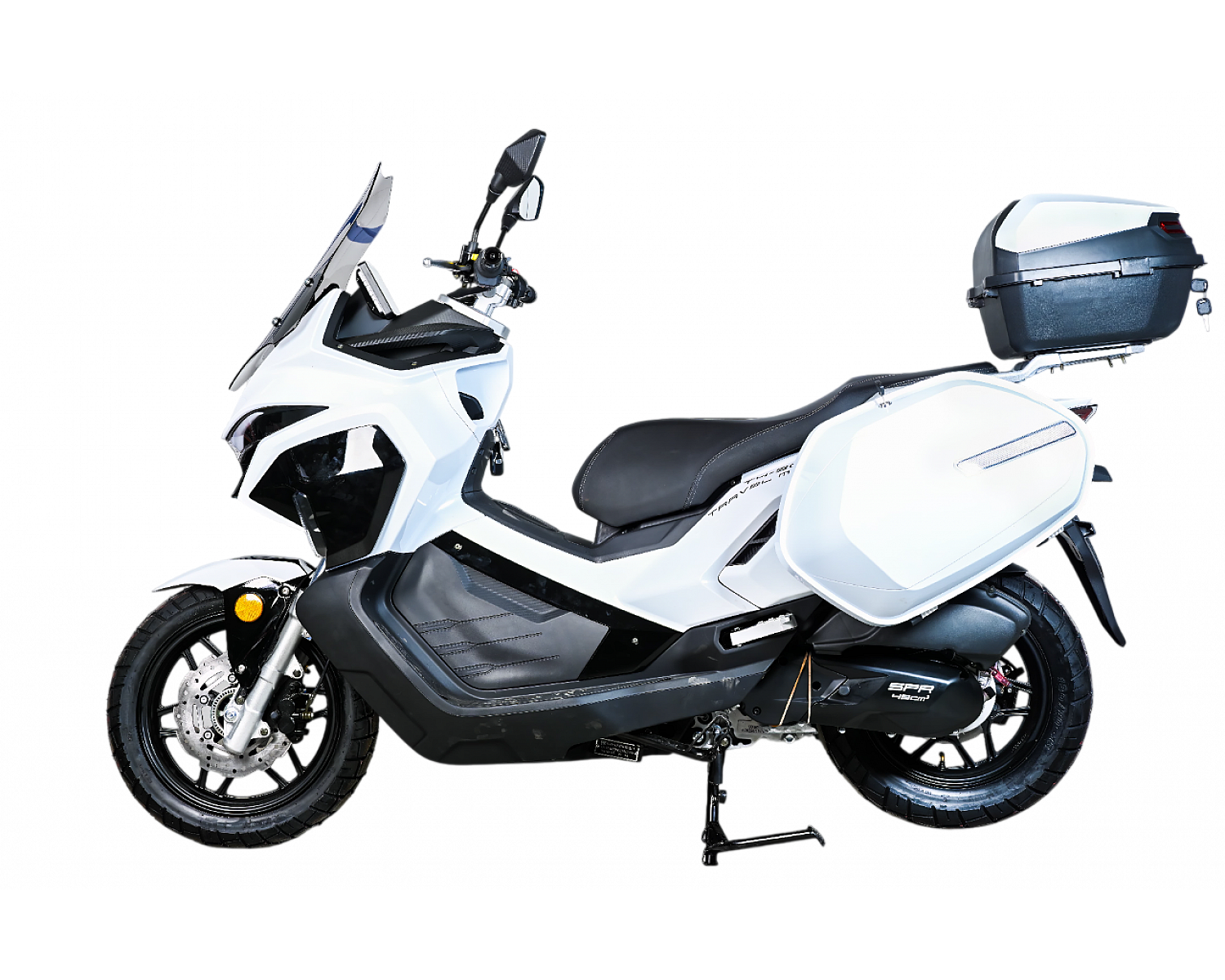 Скутер SPRMOTORS TRAVEL MAX белый T4-50H EFI (с кофром и боковыми боксами)
