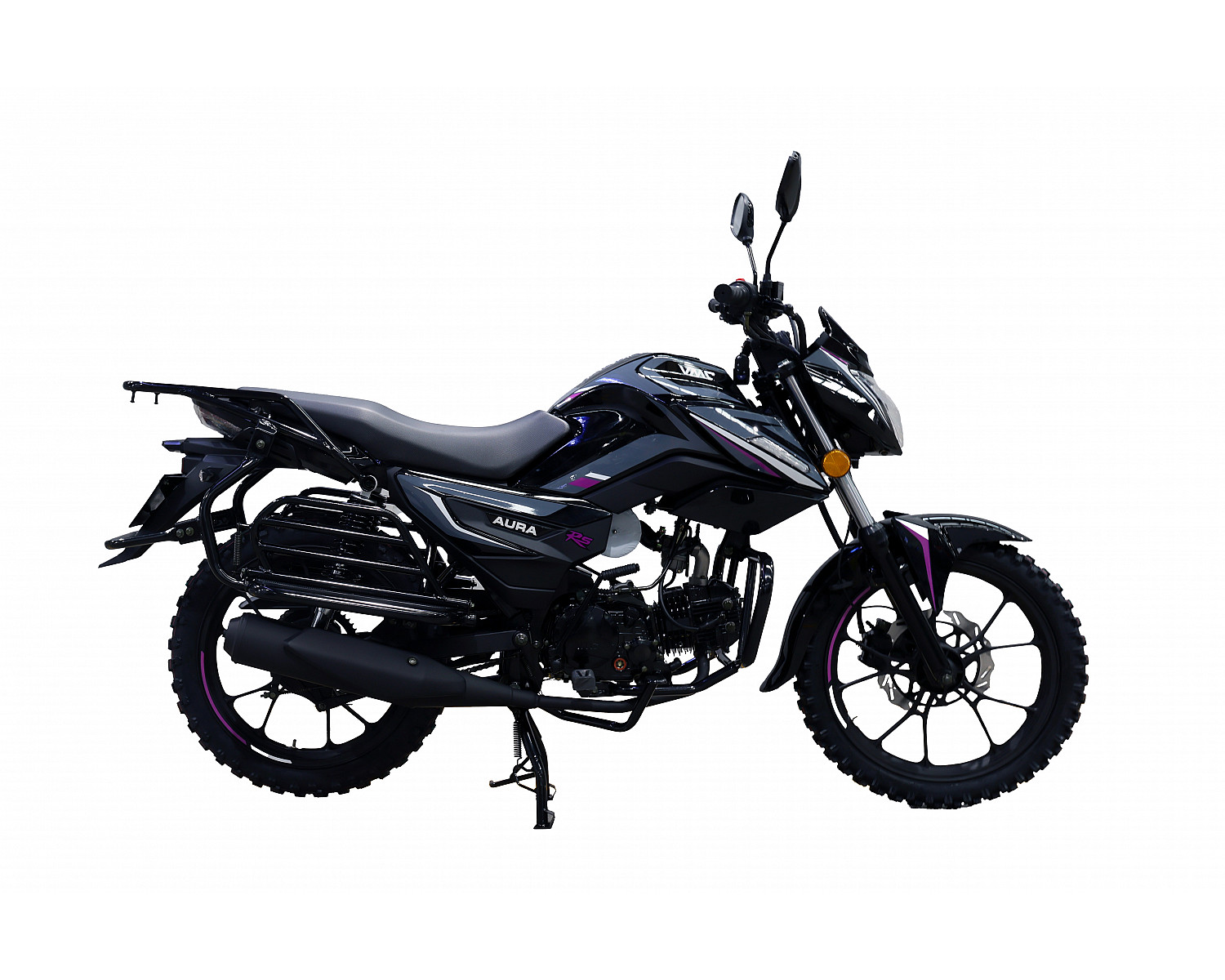 Мопед VMC AURA CM48Q 48см3 серия R1100 (LED фара/фонарь/панель приб.; перед. дисковый тормоз) VIN, black-violet