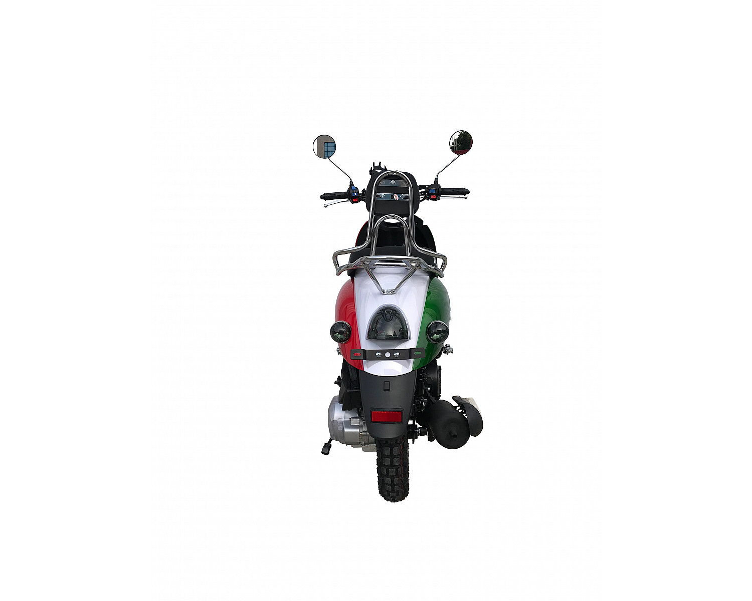 Скутер VMC RETRO BY49QT-2A 49 см3 серия N1500, сигнализация VIN, red/white/green (Италия)