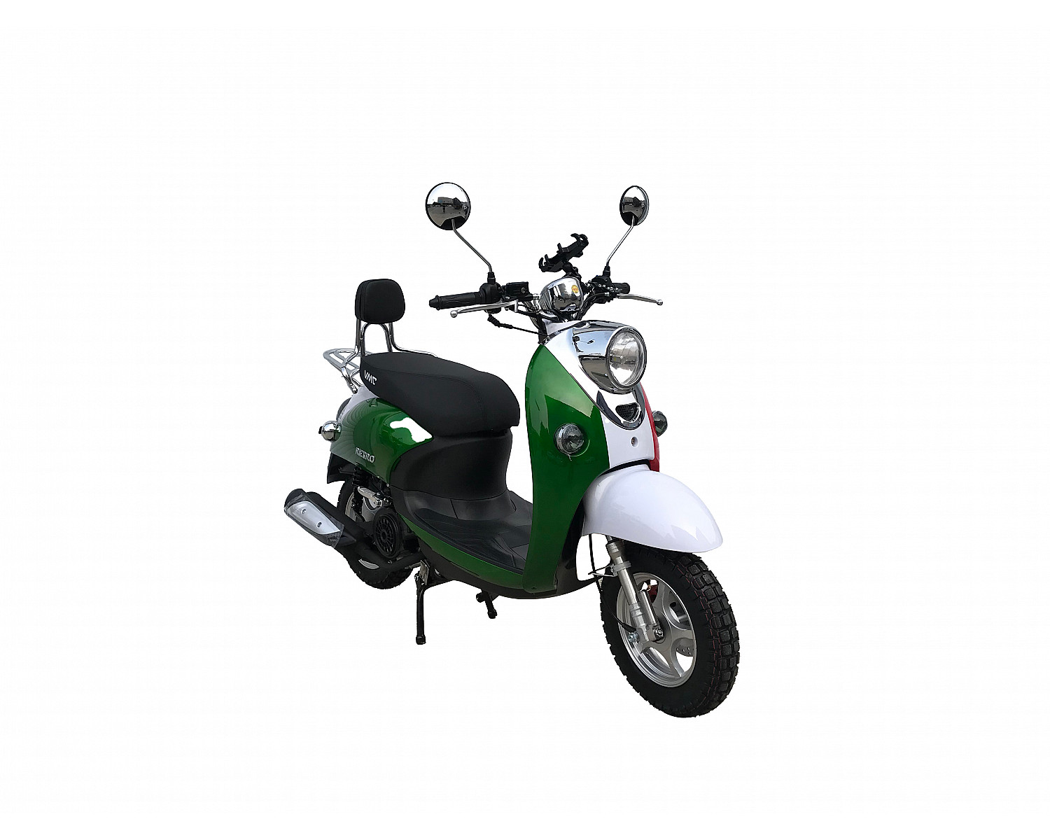 Скутер VMC RETRO BY49QT-2A 49 см3 серия N1500, сигнализация VIN, red/white/green (Италия)
