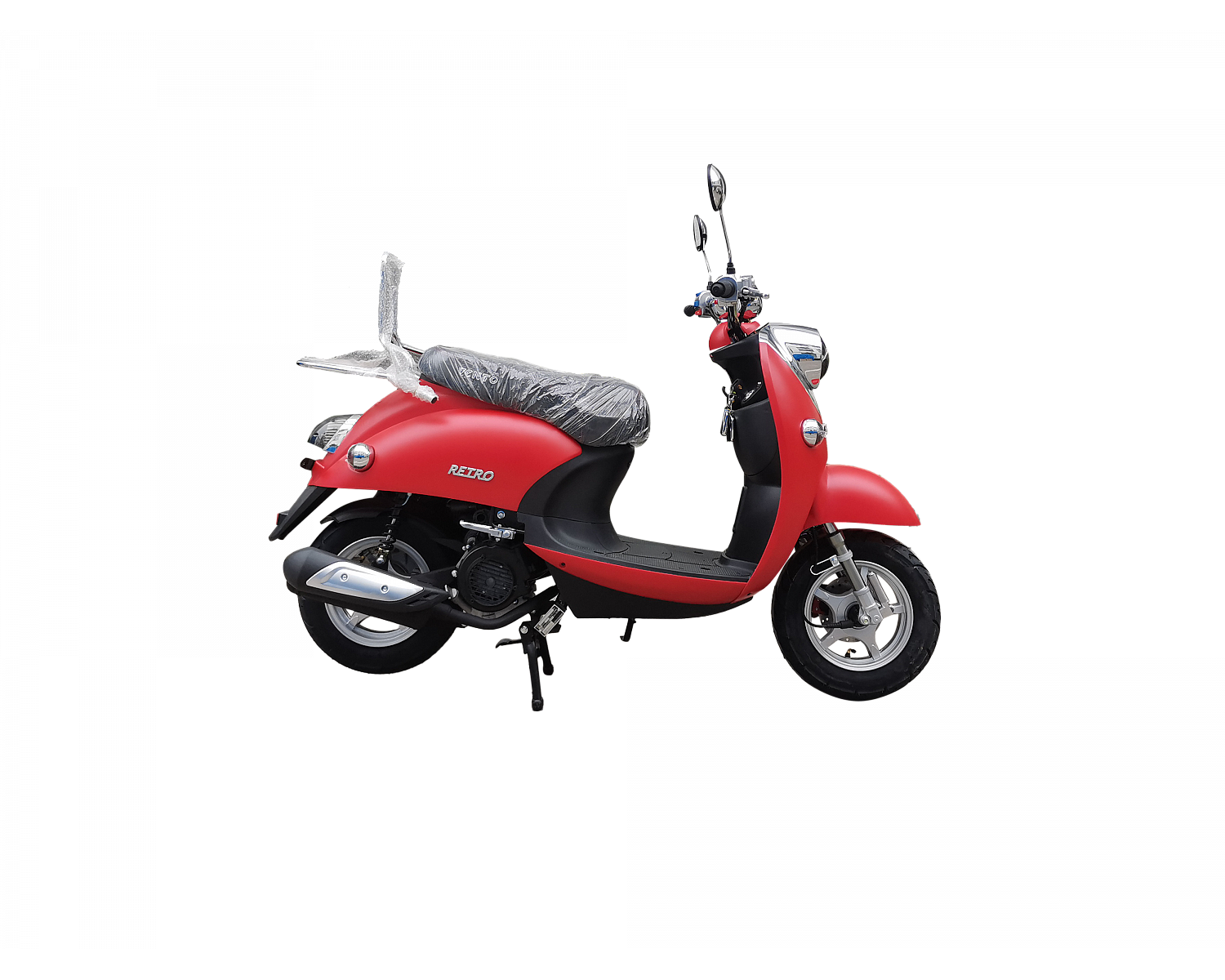Скутер VMC RETRO BY49QT-2A 49 см3 серия N1500, сигнализация VIN, matt red